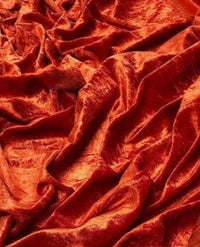 100 Yards Burnt Orange Panne Crushed Stretch Velvet Velour Fabric - High Quality Panne Velvet Fabric