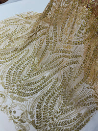 Champagne Silver Rhinestone Glitter Mesh Fabric Shiny Glitter Mesh Rhinestone Detail Fabric by Yard