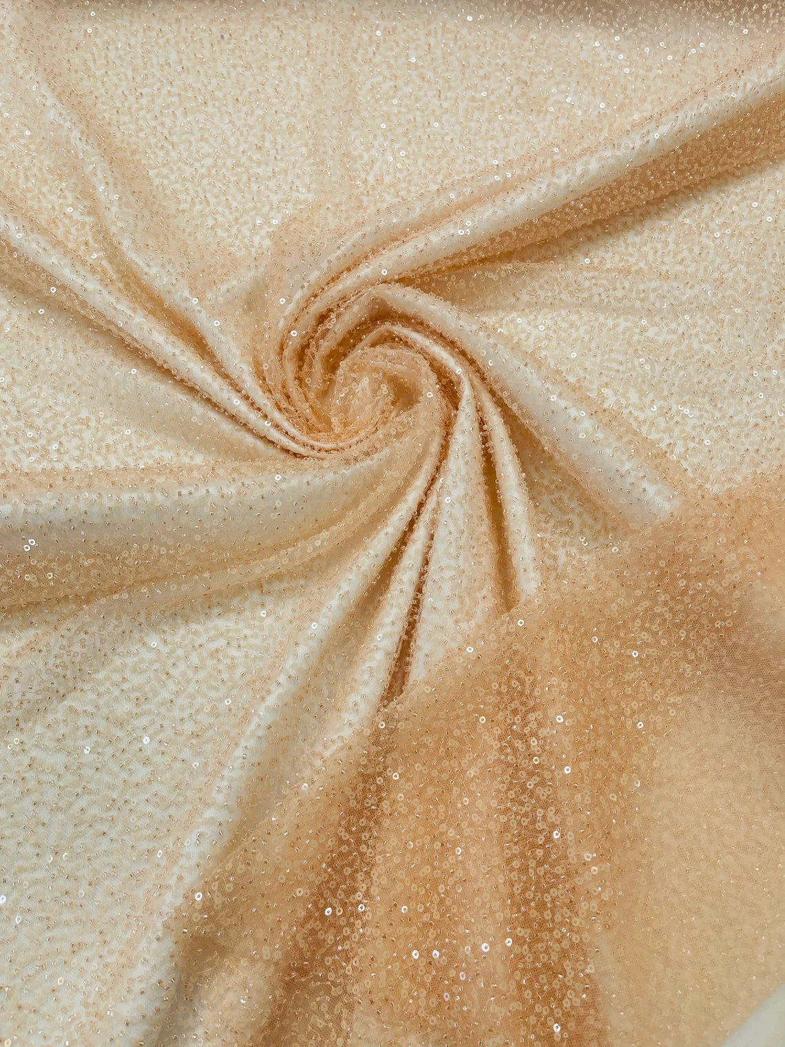 Beaded Lace 3D Fabric Peach Handmade Heavy Embroidery Beaded Lace