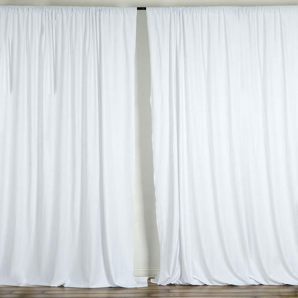 2 Panels 5 Feet Wide Polyester Seamless Backdrop Drape Curtain Panel - (Peach, main image 1