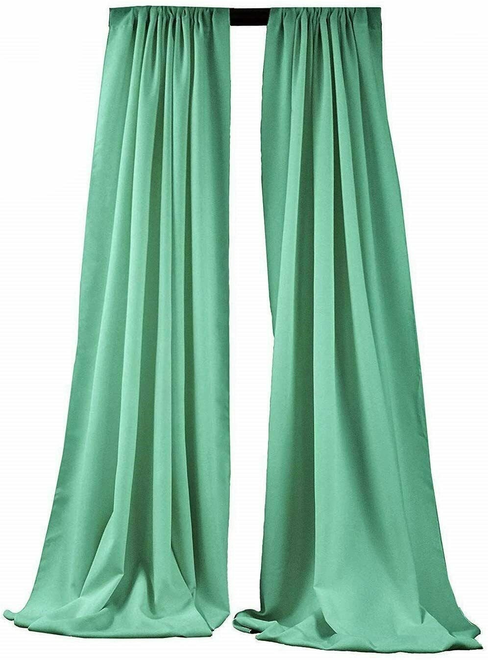 2 Panels 5 Feet Wide Polyester Seamless Backdrop Drape Curtain Panel - (Peach, main image 0