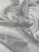 Silver Shine Ultra Glossy Shimmer Bridal Organza By Yard, Liquid Crystal Organza Fabric
