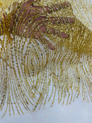 Gold JM Glitter Mesh Lace Fabric Prom/Dress By The Yard
