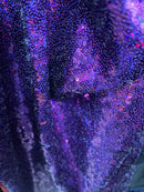 25 Yards Mini Glitz Sequins - Purple - 4 Way Stretch Milliskin Stretch Spandex Fabric
