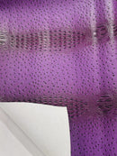 Purple Ostrich Gator Embossed Vinyl Fabric By The Yard, Crocodile Ostrich Vinyl Leather Upholstery