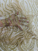 Champagne Silver Rhinestone Glitter Mesh Fabric Shiny Glitter Mesh Rhinestone Detail Fabric by Yard