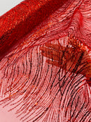 Red Glitter Mesh Lace Fabric Prom/Dress By The Yard