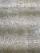 Gray Faux Crocodile Vinyl Leather Upholstery Fabric By The Yard, Big 3D Crocodile Vinyl Fabric