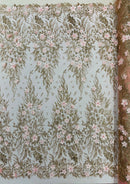 Glitter Floral Mesh, Glitter 3D Flower Sequin Fabric, Wedding Dresses & Quinseñera