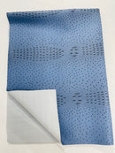 Coppen Blue Ostrich Gator Embossed Vinyl Fabric By Yard, Crocodile Ostrich Vinyl Leather Upholstery