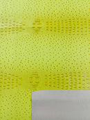 Yellow Ostrich Gator Embossed Vinyl Fabric By Yard, Crocodile Ostrich Vinyl Leather Upholstery