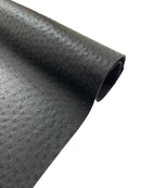 Black Ostrich Faux Leather Upholstery By The Yard, Ostrich Embossed Vinyl Leather 54" Wide