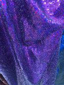 25 Yards Mini Glitz Sequins - Purple - 4 Way Stretch Milliskin Stretch Spandex Fabric