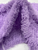Lilac Tulle Ruffle Fabric, 60" Wide Waves - Prom Dress Wedding & Decoration