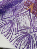 Lilac Embroidery Beaded Fabric By The Yard