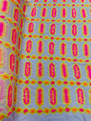 Multi Color Iridescent Sequin Fabric - Holographic - 4 Way Stretch Lace Sequin By Yard