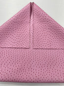 Pink Ostrich Faux Leather Upholstery By The Yard, Ostrich Embossed Vinyl Leather 54" Wide