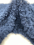 38 Yards Navy Blue Tulle Ruffle Fabric, 60" Wide Waves - Prom Dress Wedding & Decoration