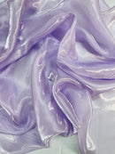 Lilac Shine Ultra Glossy Shimmer Bridal Organza By Yard, Liquid Crystal Organza Fabric, Liquid Bridal Organza