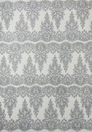 Silver Glitter Mesh Lace Fabric Prom/Dress By The Yard