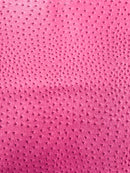 Candy Pink Ostrich Faux Leather Upholstery By The Yard, Ostrich Embossed Vinyl Leather 54" Wide