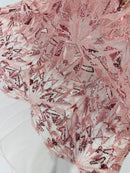 Geometric Beaded Fabric - Geometric Embroidery Beaded Sequin Fabric Sold By Yard