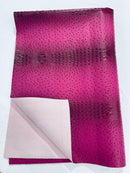 Fuchsia Ostrich Gator Embossed Vinyl Fabric By Yard, Crocodile Ostrich Vinyl Leather Upholstery