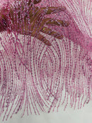 Pink Glitter Mesh Lace Fabric Prom/Dress By The Yard
