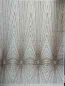 Glitter Mesh Fabric By The Yard, Glitters and Sequins Damask Geometric Glitter Fabric Decor Prom