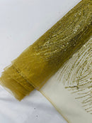 Gold Glitter Mesh Lace Fabric Prom/Dress By The Yard