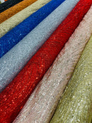 Red JM Glitter Mesh Lace Fabric Prom/Dress By The Yard