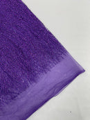 Purple Glitter Mesh Lace Fabric Prom/Dress By The Yard