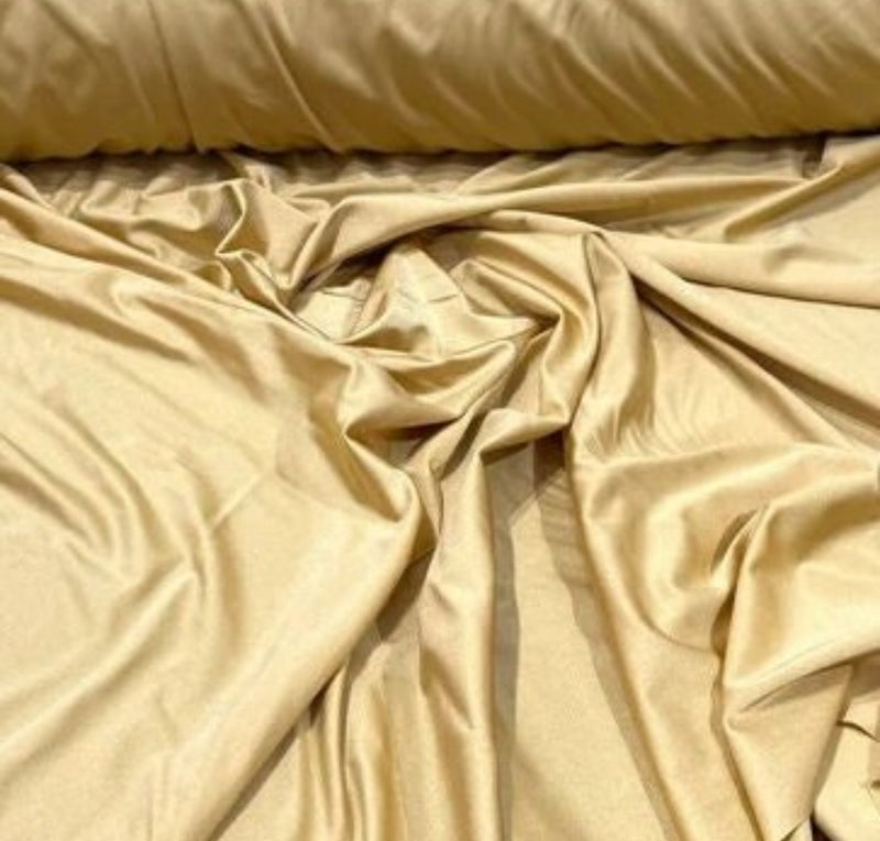 Gold Shiny Milliskin Fabric - 58" Spandex 4 Way Stretch Fabric Sold by The Yard (Pick a Size)