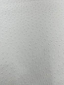 White Ostrich Faux Leather Upholstery By The Yard, Ostrich Embossed Vinyl Leather 54" Wide