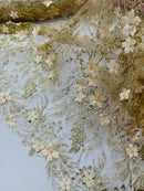 Glitter Floral Mesh, Glitter 3D Flower Sequin Fabric, Wedding Dresses & Quinseñera