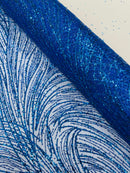 Royal Blue Glitter Mesh Lace Fabric Prom/Dress By The Yard