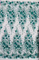 Glitter Floral Mesh, Glitter 3D Flower Sequin Fabric, Wedding Dresses & Quinseñera