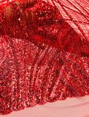 Red Fashion Design - Beaded Fabric Embroidered Sequins And Beads Fabric By Yard