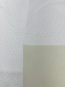 White Ostrich Faux Leather Upholstery By The Yard, Ostrich Embossed Vinyl Leather 54" Wide