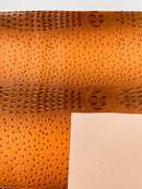 Orange Ostrich Gator Embossed Vinyl Fabric By The Yard, Crocodile Ostrich Vinyl Leather Upholstery