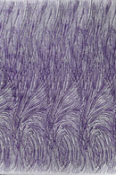 Purple Glitter Mesh Lace Fabric Prom/Dress By The Yard