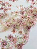 Multi Color 3D Floral Design Sold by the yard