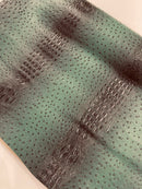Hunter Green Ostrich Gator Embossed Vinyl Fabric By Yard, Crocodile Ostrich Vinyl Leather Upholstery