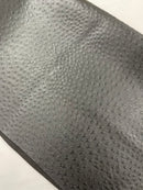 Black Ostrich Faux Leather Upholstery By The Yard, Ostrich Embossed Vinyl Leather 54" Wide