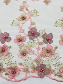 Multi Color 3D Floral Design Sold by the yard