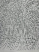 Silver Glitter Mesh Lace Fabric Prom/Dress By The Yard