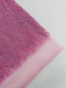 Pink Glitter Mesh Lace Fabric Prom/Dress By The Yard