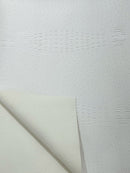 White Ostrich Gator Embossed Vinyl Fabric By Yard, Crocodile Ostrich Vinyl Leather Upholstery