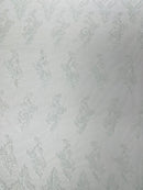White Beaded Fabric - Floral Beads and Sequins Embroidered on a Mesh Sold By Yard