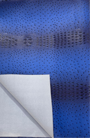 Royal Blue Ostrich Gator Embossed Vinyl Fabric By Yard, Crocodile Ostrich Vinyl Leather Upholstery